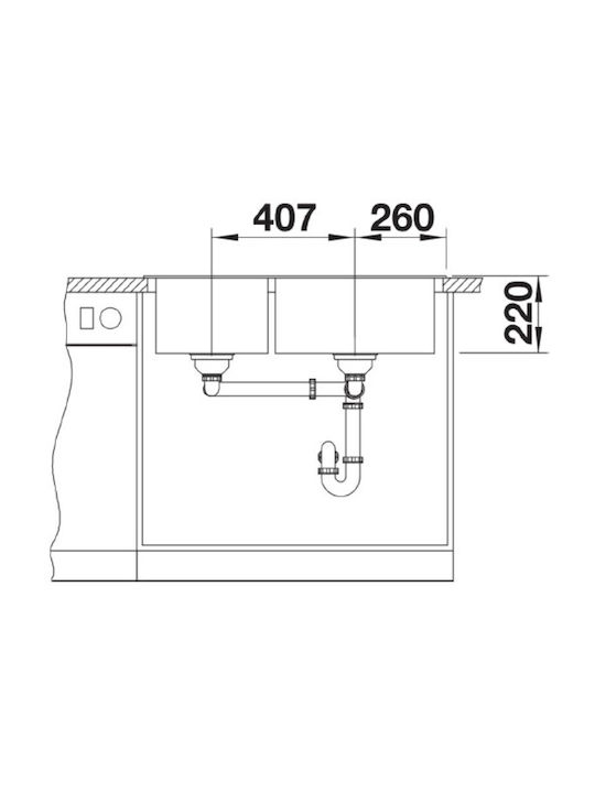 Blanco Infino Silgranit Puradur 527640 Drop-In Мивка Ляв от Синтетичен Гранит Ш86xД50см Бял