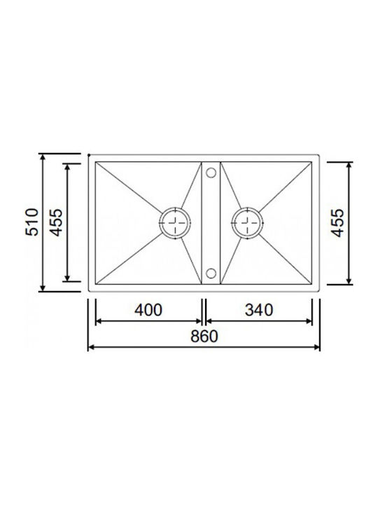 Macart Barazza Quattro N-200 Ένθετος Νεροχύτης Inox Σατινέ Μ86xΠ51cm Ασημί