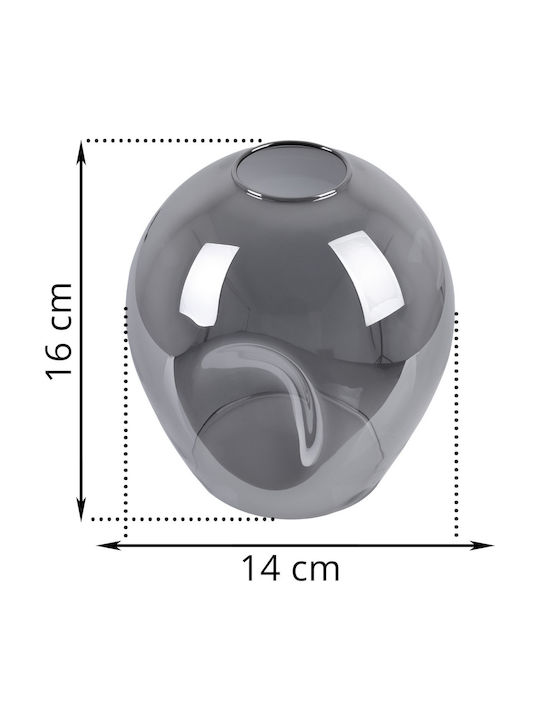 Praga Graphite Glass Shade 14cm