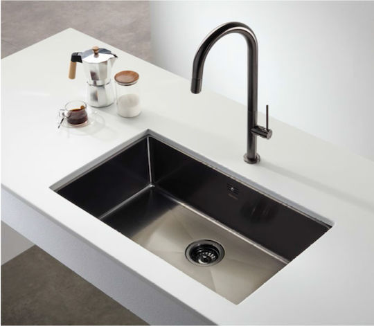 Fortinox Unterbau Spüle Inox Gebürstet B75xT44cm Schwarz