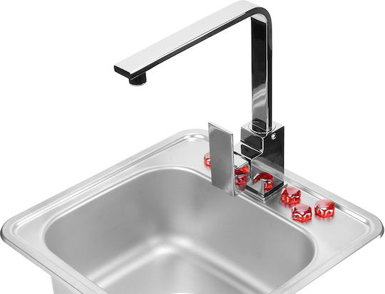 Deante Ένθετος Νεροχύτης Inox Brushed με Μπαταρία Μ40xΠ50cm Ασημί
