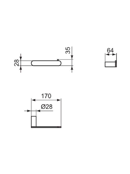 Ideal Standard Conca Suport de hârtie Montată pe perete Metalic Argint
