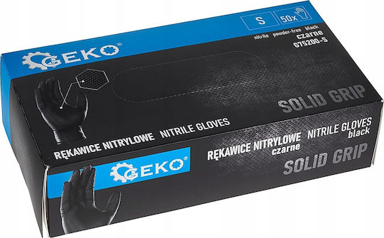 Geko Γάντια Νιτριλίου σε Μαύρο Χρώμα 50τμχ