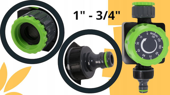 Water Flow Timer Mechanical Manual Irrigation Controller 1-3/4 120min