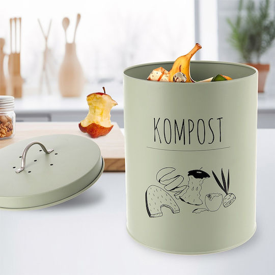 Kitchen Composter Carbon Filter Metal Green Greenish 8 L