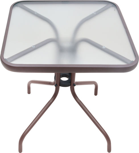 Metallischer Garten- und Terrassentisch für Kleinen Raum Bronze 60x60x71cm