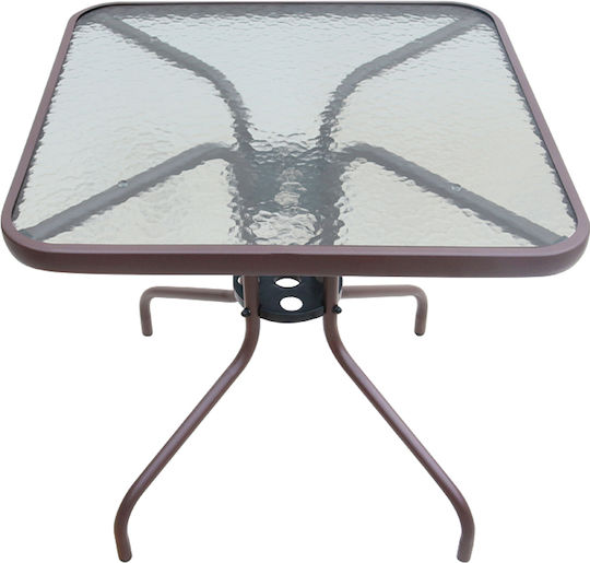 Metal Table for Small Outdoor Spaces Moreno Bronze 70x70x71cm