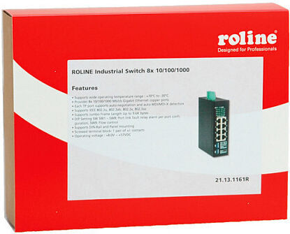 Roline 21.13.1161 Unmanaged L2 Switch με 8 Θύρες Gigabit (1Gbps) Ethernet