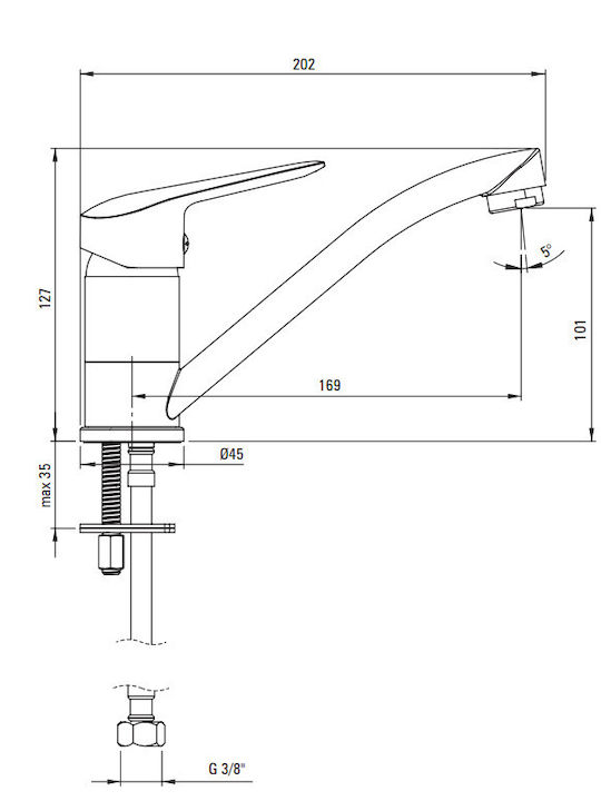 Deante Mixing Sink Faucet Gray