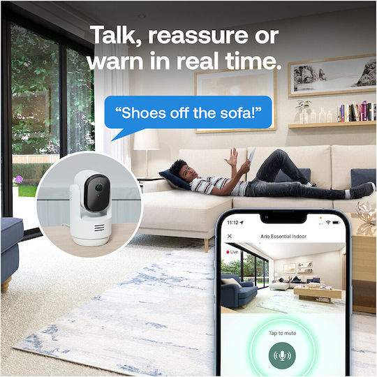 Arlo Essential 3 Ptz IP Κάμερα Παρακολούθησης Wi-Fi Full HD+ 4MP με Αμφίδρομη Επικοινωνία