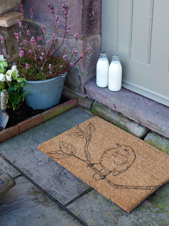 Artsy Mats Doormat Made of Coconut Tree with Non-Slip Backing Robin 60x40cm AM6040ROBIN