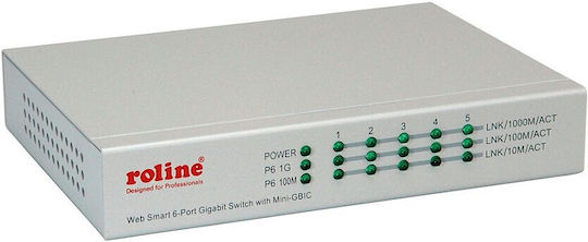 Roline 21.14.3523 Managed L2 Switch με 5 Θύρες Gigabit (1Gbps) Ethernet και 1 SFP Θύρα