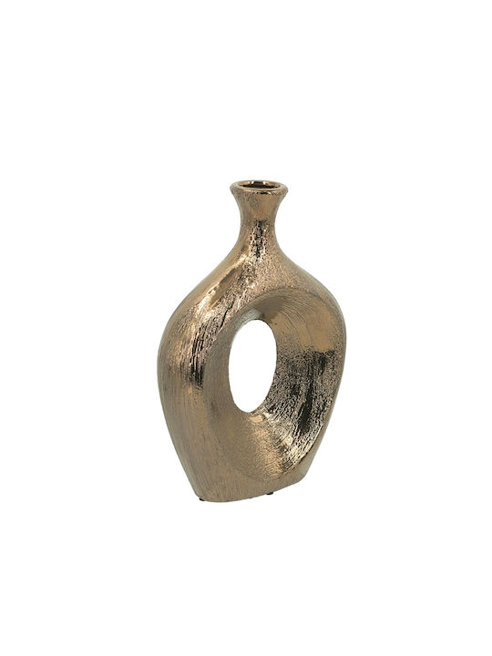 Artekko Vază Decorativă Ceramică Aurie 23x8xÎnălțime33.5cm