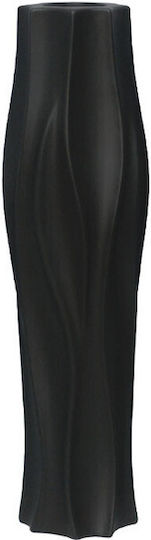 Floor Vase Black Ceramic Wavy 16.5x58cm