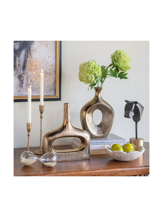 Artekko Vază Decorativă Ceramică Aurie 23x8xÎnălțime33.5cm