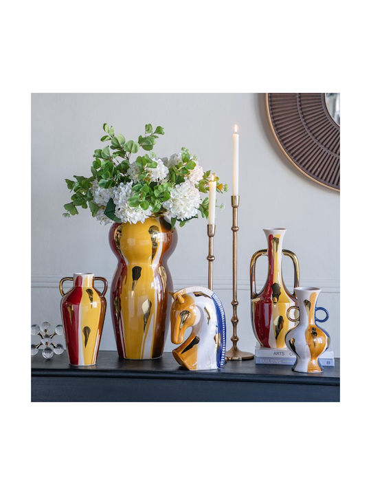 Artekko Ekko Decorative Ceramic Vase Multicolored 15x15x27 Cm