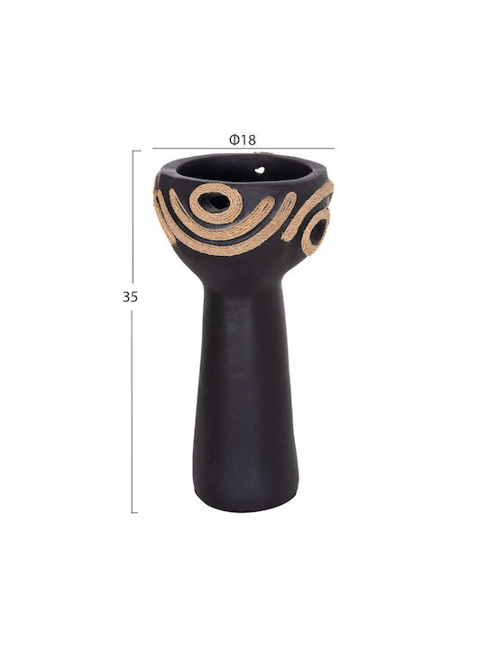 Decorative Vase Ceramic Black