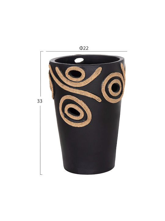 Decorative Vase Ceramic Black