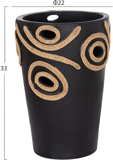 Decorative Vase Ceramic Black