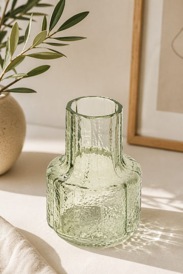 Glass Green Vase Φ8xH11cm