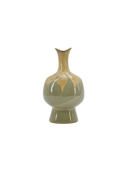 Artekko Vază Decorativă Ceramică Glazurată Verde 14x11.5xÎ27.5cm