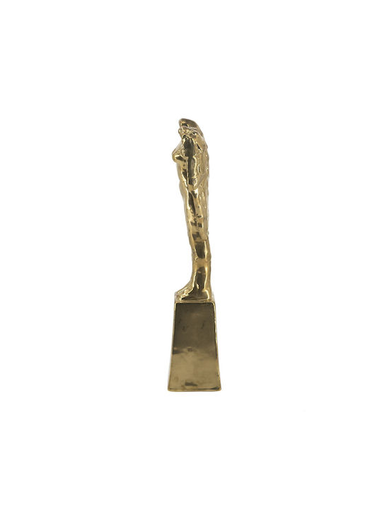 Artekko Figurine Χρυσό Κεραμικό Επιτραπέζιο Γλυπτό Φιγούρα 18.5x9x52.5 Cm