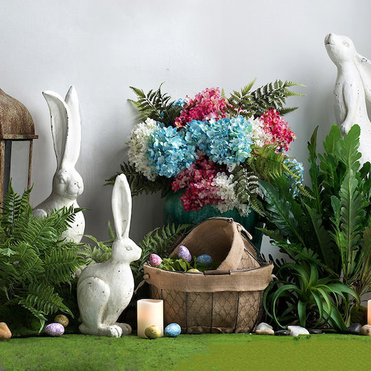 Artekko Rabbit Διακοσμητικός Λαγός Μαγνήσιο Λευκή Πατίνα 21x13x47 Cm 21cm X 13cm X 47cm