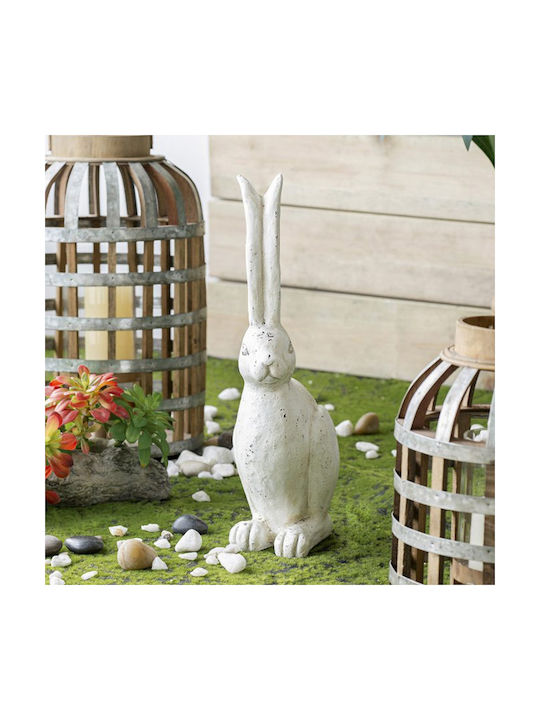 Artekko Rabbit Decorative Rabbit Magnesium White Patina 21x13x47 Cm 21cm X 13cm X 47cm