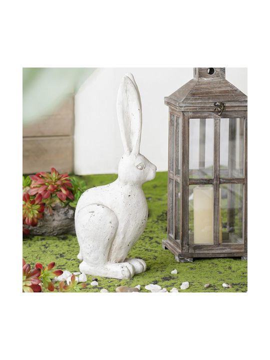 Artekko Rabbit Decorative Rabbit Magnesium White Patina 21x13x47 Cm 21cm X 13cm X 47cm