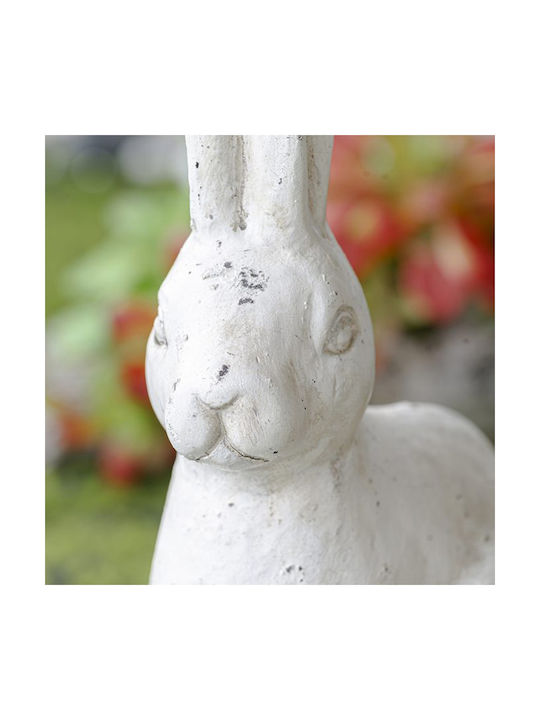 Artekko Rabbit Decorative Rabbit Magnesium White Patina 21x13x47 Cm 21cm X 13cm X 47cm