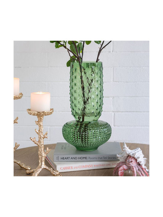 Artekko Vază Decorativă Din Sticlă Glassy Verde 21.3x21.3xÎ38.3cm