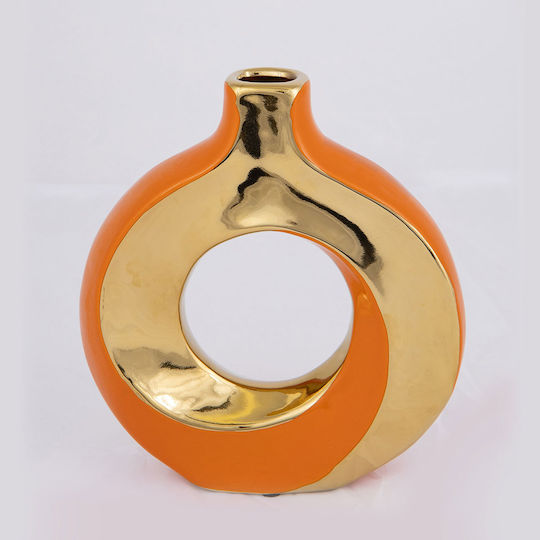 Decorative Vase Orange 17.5x4.5x19cm