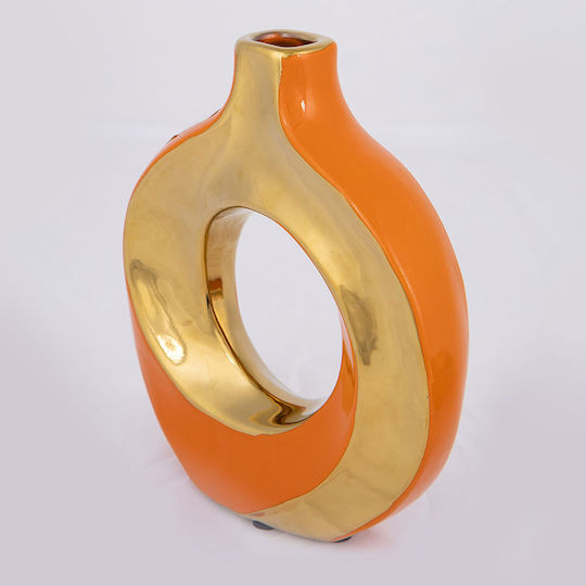 Decorative Vase Orange 17.5x4.5x19cm