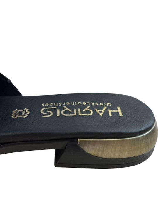 Leather Mules with Heel in Black Colour