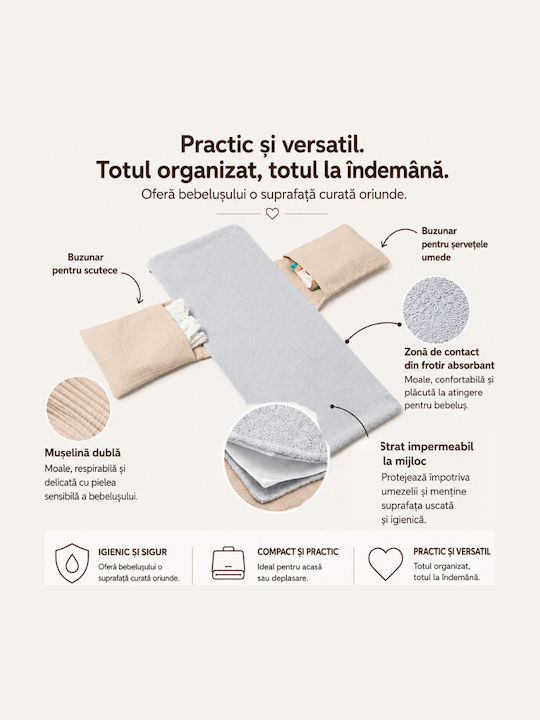 Kidizi Tragbare Wickelauflage Beige 78x30cm
