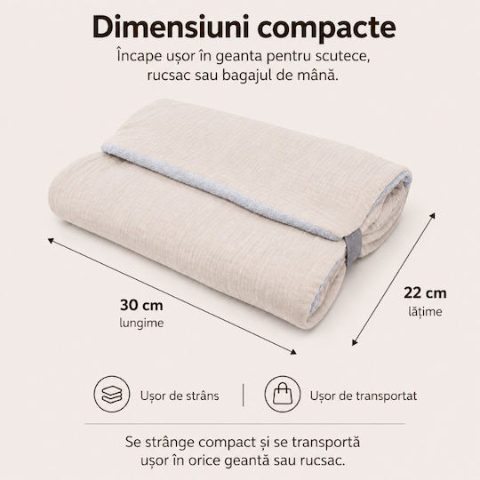 Kidizi Pad portabil de schimbare Bej 78x30cm