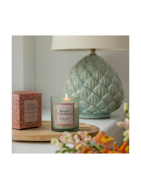 Laura Ashley Aromatisches Soja-Kerze im Gefäß mit Mandarin & Sandelholz Duft 200gr