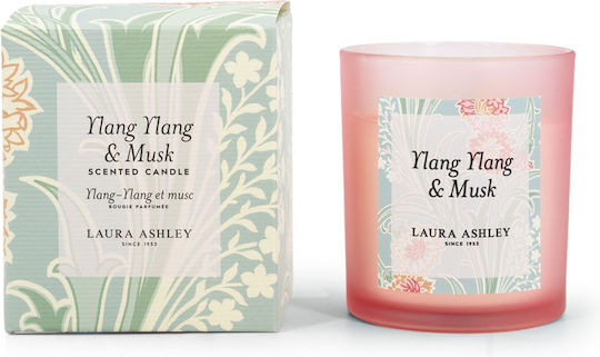 Laura Ashley Aromatic Soy Candle in Jar with Ylang Ylang & Musk Scent 200g