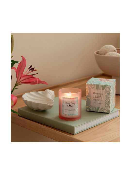 Laura Ashley Aromatisches Soja-Kerze im Gefäß mit Ylang Ylang & Moschus Parfüm 200gr