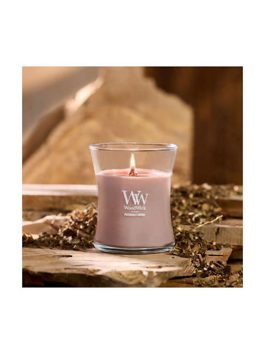 WoodWick Aromatic Candle in Jar with Patchouli Créme Scent 275g