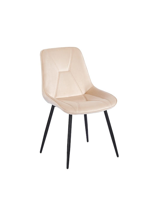 Silvia Καρέκλα Τραπεζαρίας Βελούδινη Beige 51x58x87εκ.