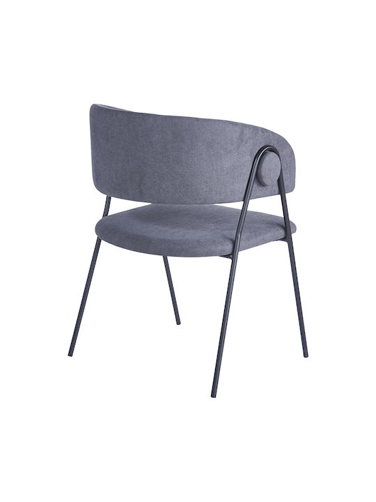 526898 Armchair Rachele I Pakoworld Dining Room Metallic Chair Anthracite 52x65x79cm