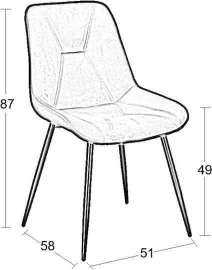 Silvia Καρέκλα Τραπεζαρίας Βελούδινη Grey 51x58x87εκ.