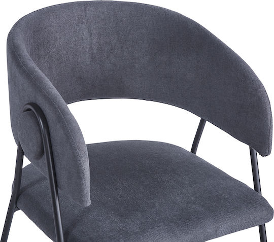 526898 Фотьойл Rachele I Pakoworld Столички Трапезария Anthracite 1бр 52x65x79бр