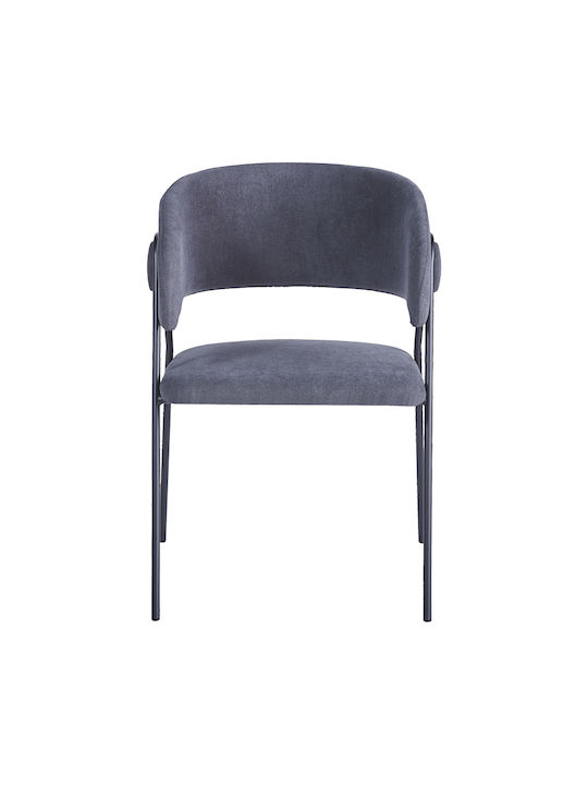 526898 Armchair Rachele I Pakoworld Dining Room Metallic Chair Anthracite 52x65x79cm