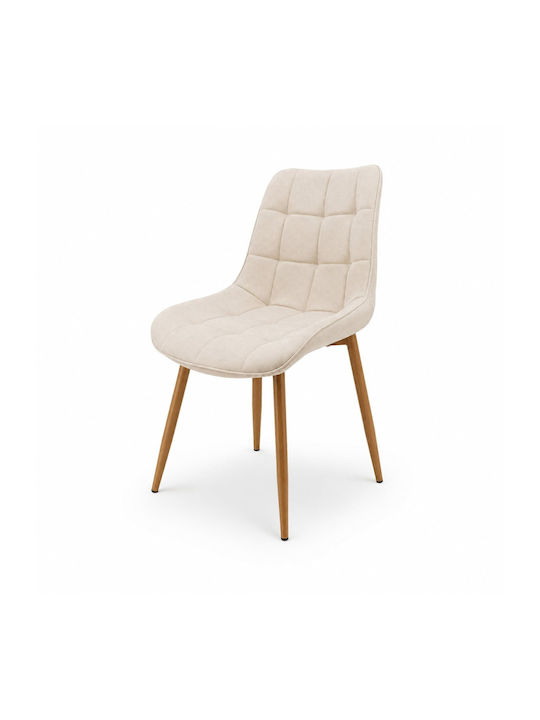 Almo Dining Chair Velvet Ecru 53x50x88cm