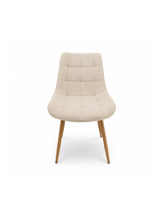Almo Dining Chair Velvet Ecru 53x50x88cm