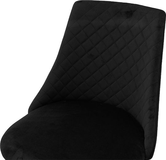 Giselle Scaune de Sufragerie din Catifea Negre 4 Buc. 49x53x