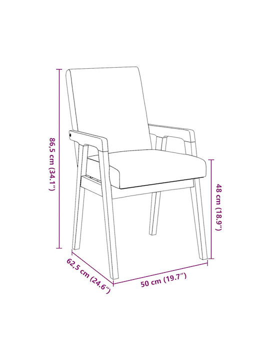 Wooden White Dining Chairs 2 Pieces 50x62.5x86.5cm