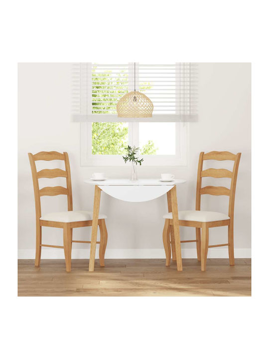 Dining Room Chairs Wooden Natural Solid Rubberwood 2 Pieces 48x53.5x99cm